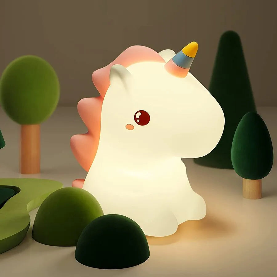 USB wiederaufladbare bunte Einhörner Tisch-Nachtlampe aus Silikon