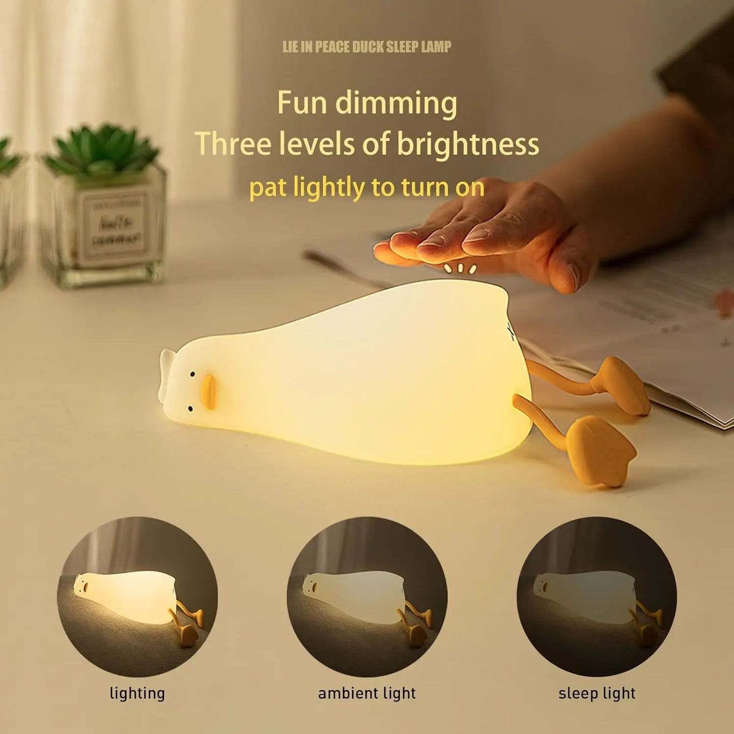 USB Wiederaufladbare LED Ente Nachtlicht – Niedliche Silikonlampe für Kinder & Kinderzimmerdekoration