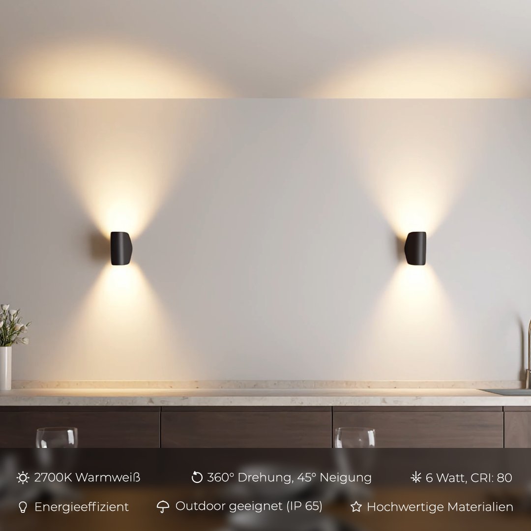 Garduru – Moderne LED Außenwandleuchte für warmes und elegantes Licht