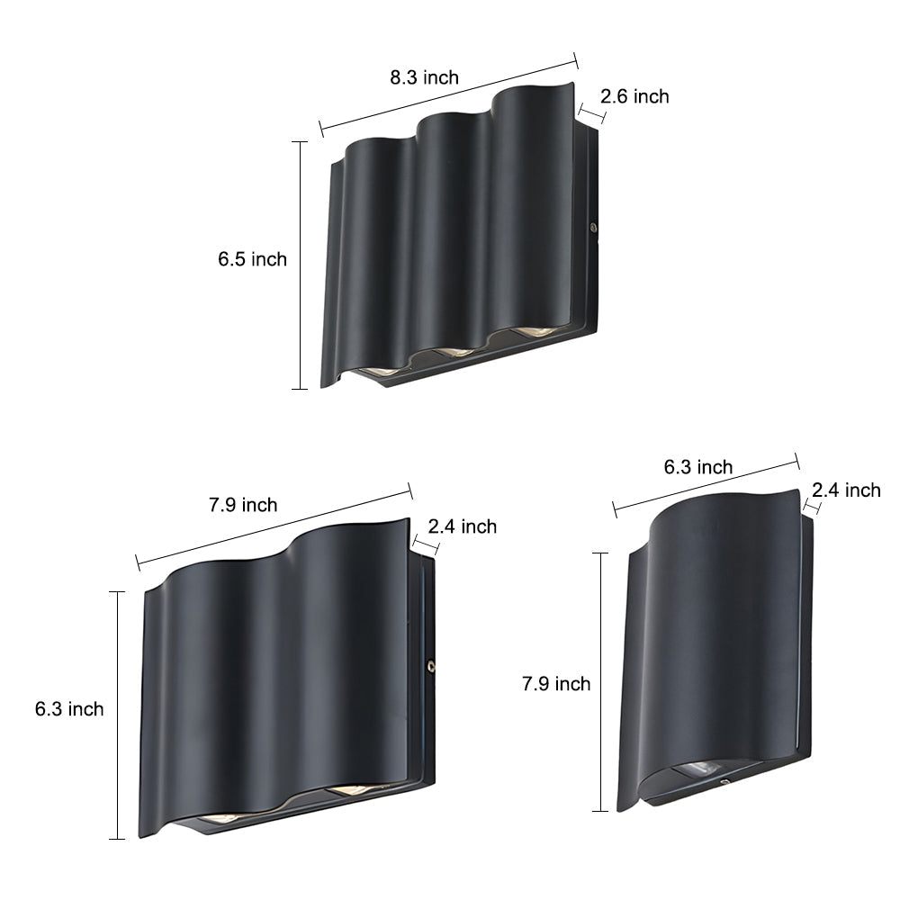 LED Wandleuchte Außen Modern Schwarzes Wandlicht