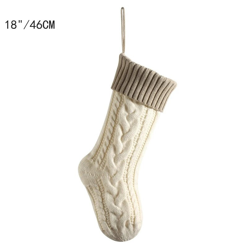 Große Kabelgestrickte Weihnachtsstrumpf - 13 Farben
