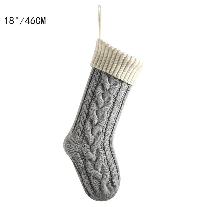 Große Kabelgestrickte Weihnachtsstrumpf - 13 Farben