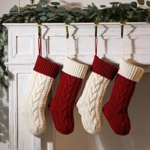Große Kabelgestrickte Weihnachtsstrumpf - 13 Farben