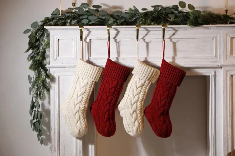 Große Kabelgestrickte Weihnachtsstrumpf - 13 Farben