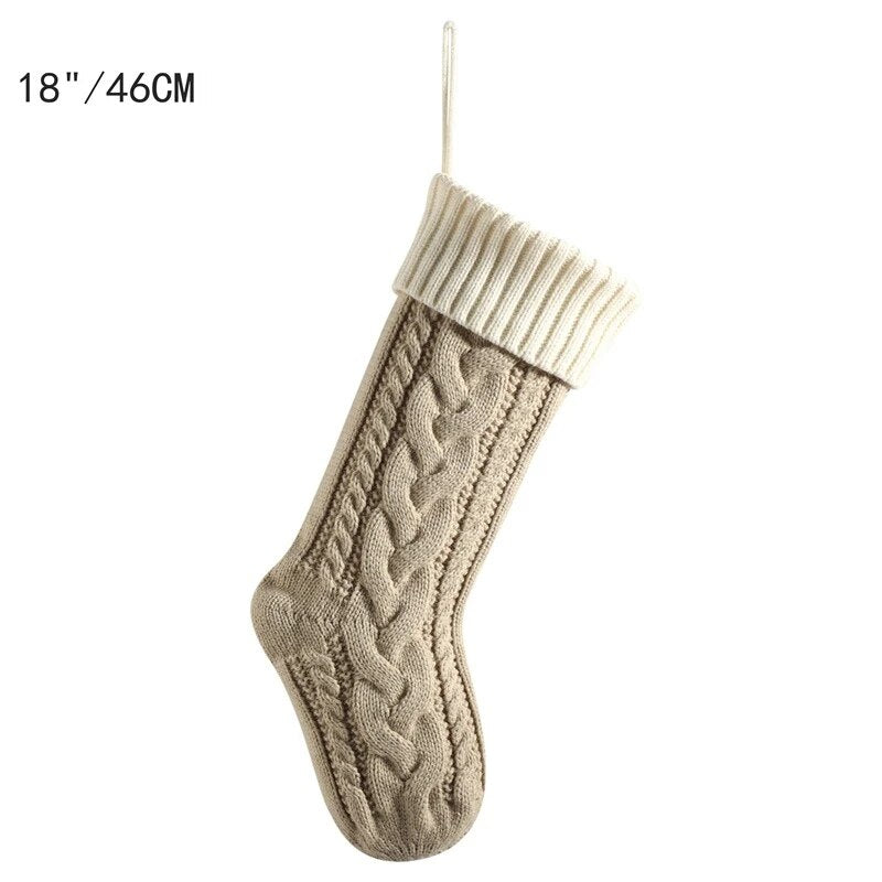 Große Kabelgestrickte Weihnachtsstrumpf - 13 Farben