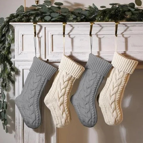 Große Kabelgestrickte Weihnachtsstrumpf - 13 Farben