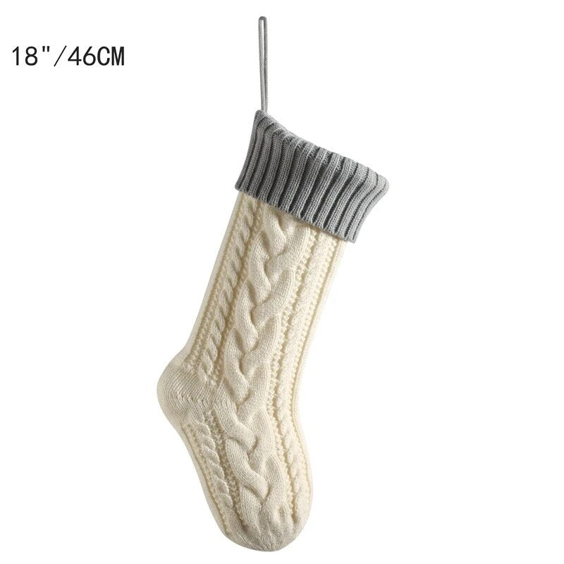 Große Kabelgestrickte Weihnachtsstrumpf - 13 Farben