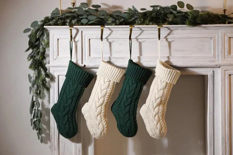 Große Kabelgestrickte Weihnachtsstrumpf - 13 Farben