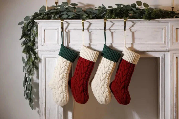 Große Kabelgestrickte Weihnachtsstrumpf - 13 Farben
