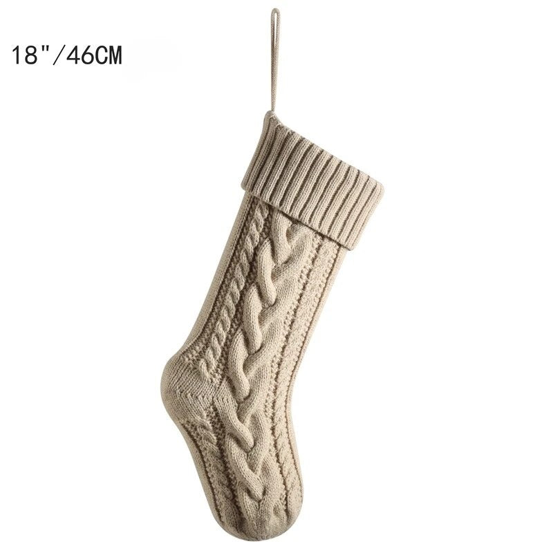 Große Kabelgestrickte Weihnachtsstrumpf - 13 Farben