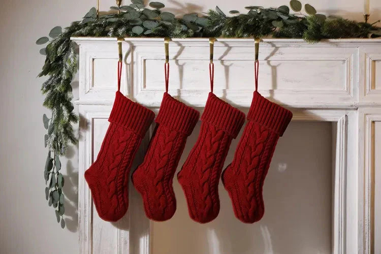 Große Kabelgestrickte Weihnachtsstrumpf - 13 Farben