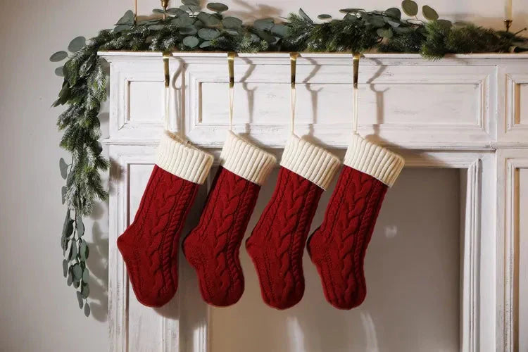 Große Kabelgestrickte Weihnachtsstrumpf - 13 Farben
