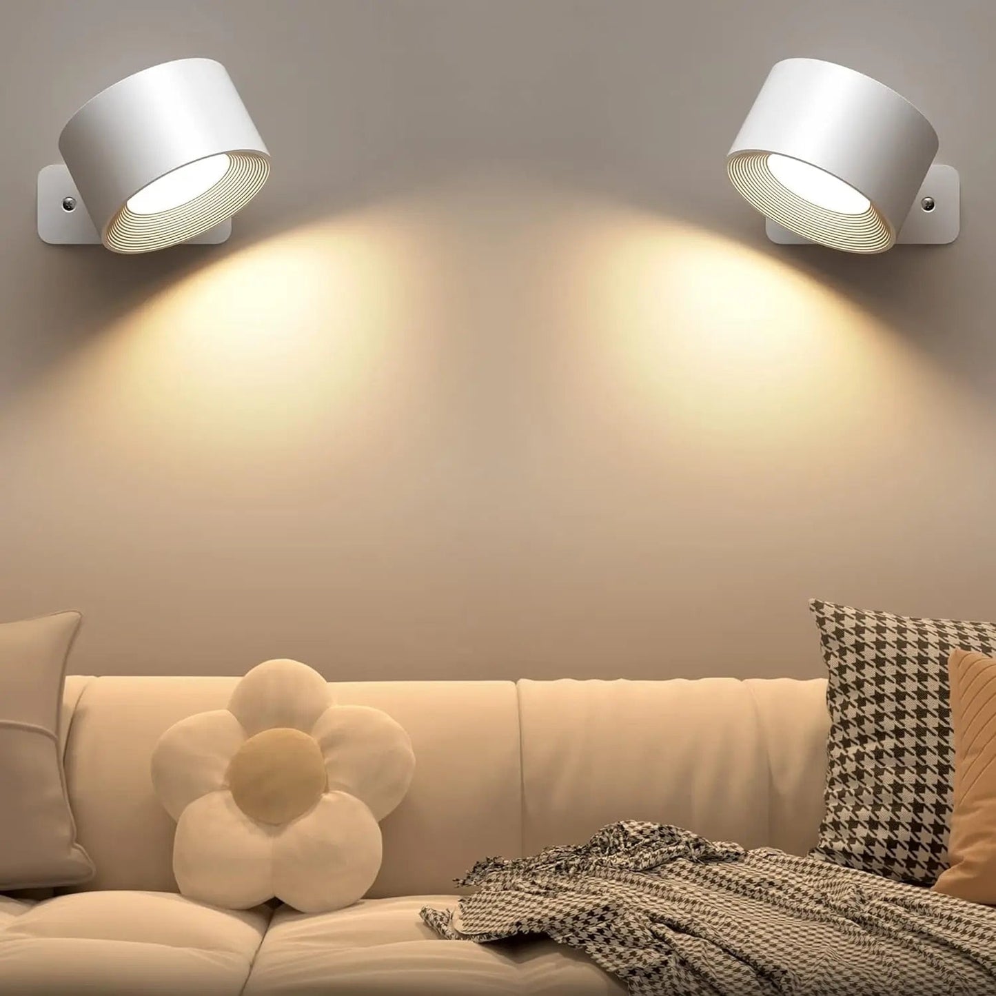 360° Kabellose Wandlampe – USB wiederaufladbare & verstellbare LED Lampe