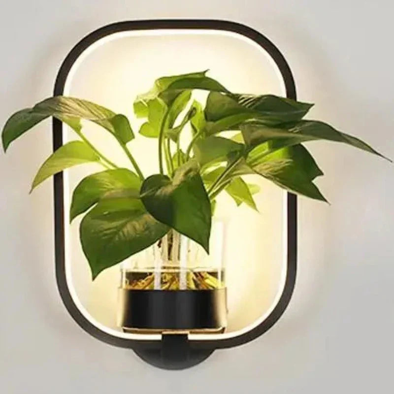 Wandleuchte mit Glas Pflanzenhalter