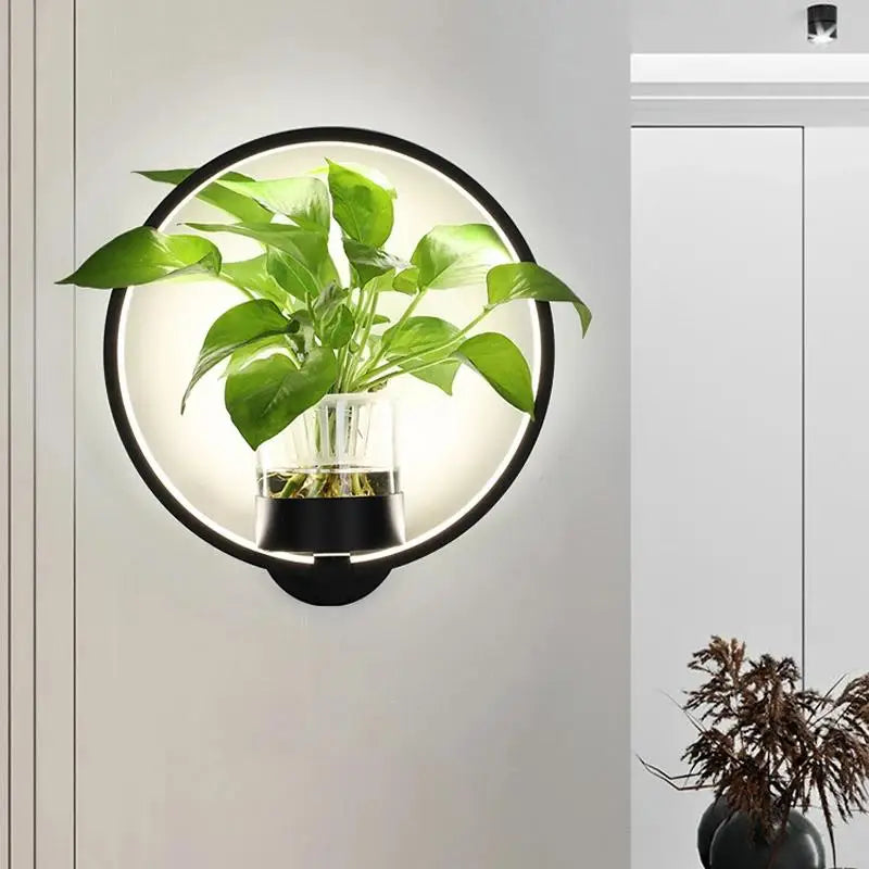 Wandleuchte mit Glas Pflanzenhalter