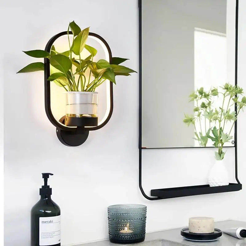 Wandleuchte mit Glas Pflanzenhalter