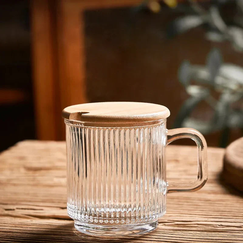 LineaPure - Glas-Tasse mit vertikalem Streifendesign