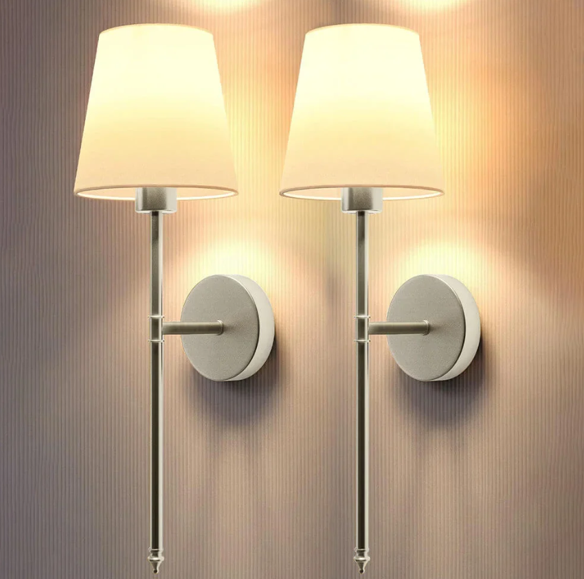 Garduru - Drahtlose Stoff-Wandleuchte | Wiederaufladbare LED-Beleuchtung mit Fernbedienung und dimmbarer Helligkeit