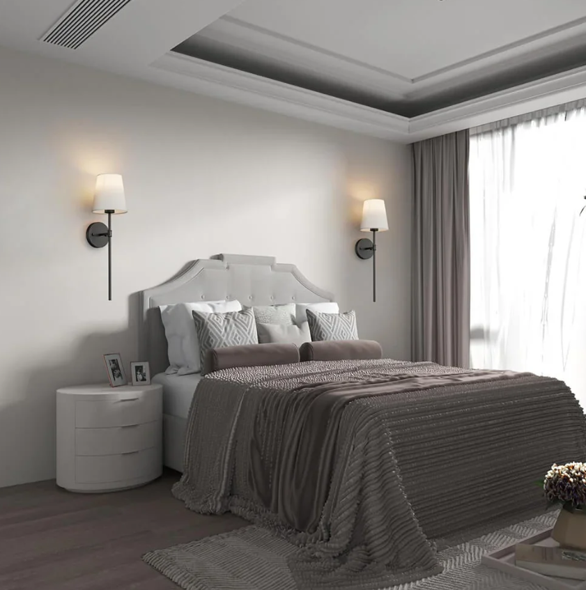 Garduru - Drahtlose Stoff-Wandleuchte | Wiederaufladbare LED-Beleuchtung mit Fernbedienung und dimmbarer Helligkeit