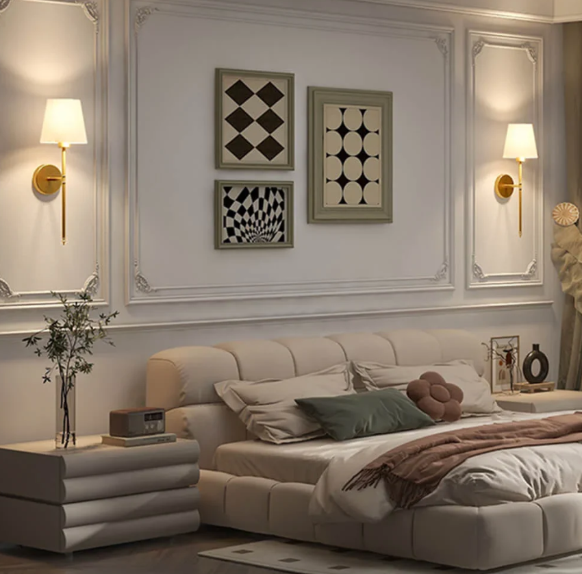Garduru - Drahtlose Stoff-Wandleuchte | Wiederaufladbare LED-Beleuchtung mit Fernbedienung und dimmbarer Helligkeit