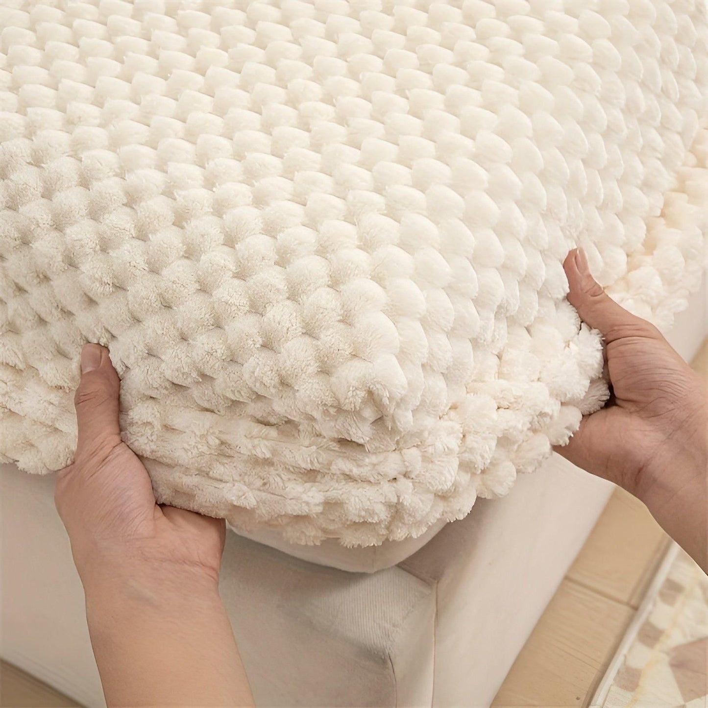 Garduru Duvet Cover - Luxus Anti-Rutsch Weicher Samt Spannbettlaken Matratzenschoner