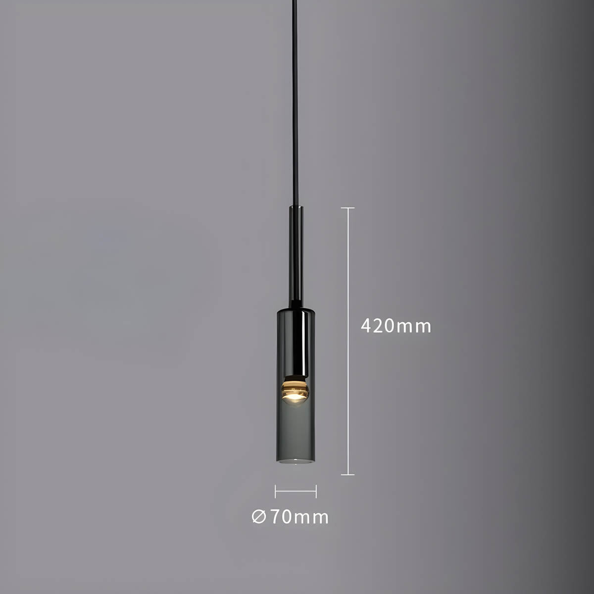 Suspension Marke - Moderne Glas- und Metalllampe mit integrierter LED
