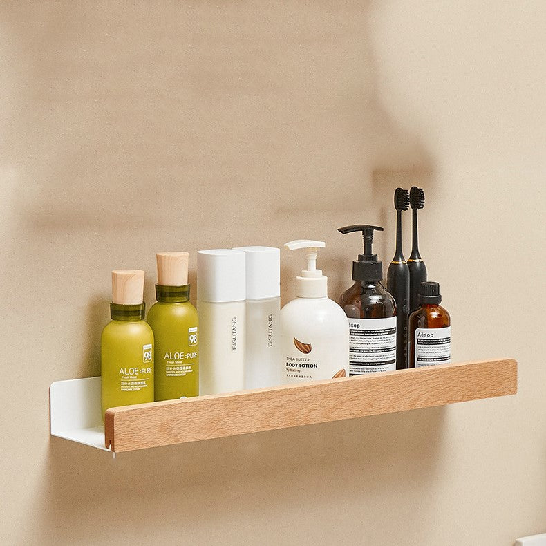 AquaOrganize – Stilvolles Duschregal mit Holzakzenten, ohne Bohren