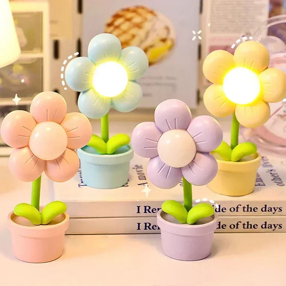 Niedliche Blumen-Nachtlampe für Kinder - LED-Tischlampe im Blumendesign für das Kinderzimmer