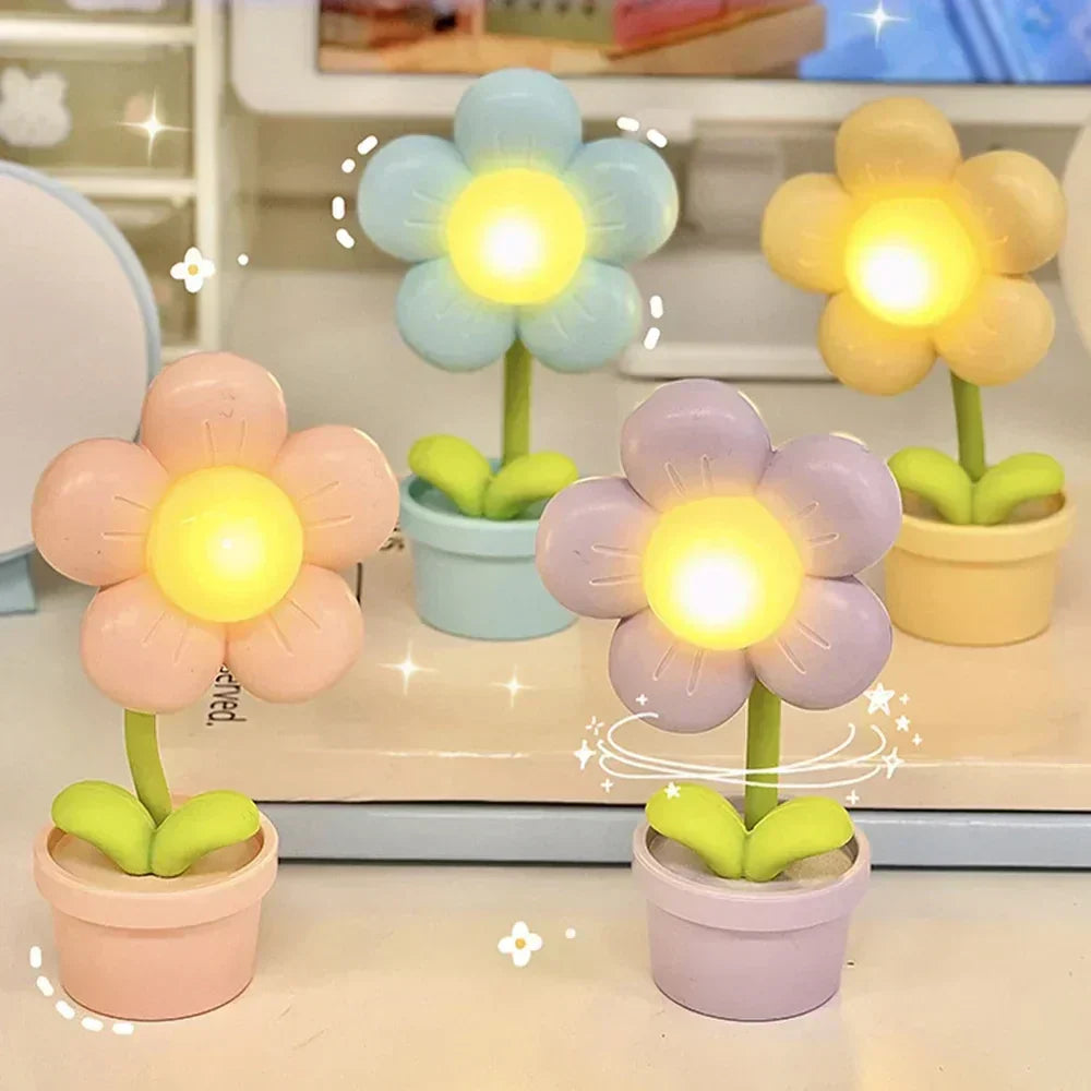 Niedliche Blumen-Nachtlampe für Kinder - LED-Tischlampe im Blumendesign für das Kinderzimmer