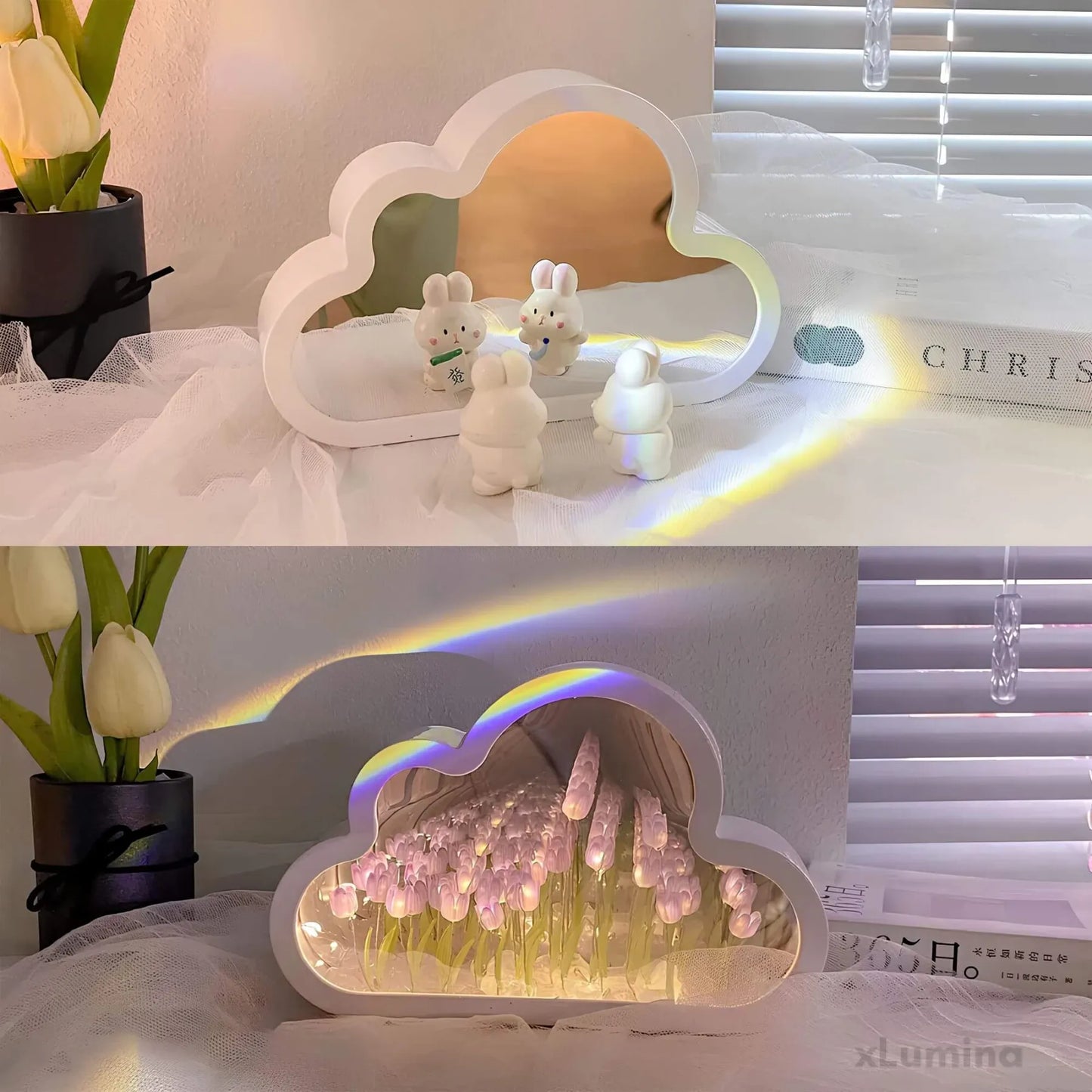 LED-Spiegel Tulpe mit Unendlichkeitseffekt - Eleganz und Originalität