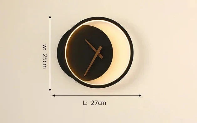 Garduru | Moderne LED-Wandleuchte mit Uhr | Stilvolle Beleuchtung