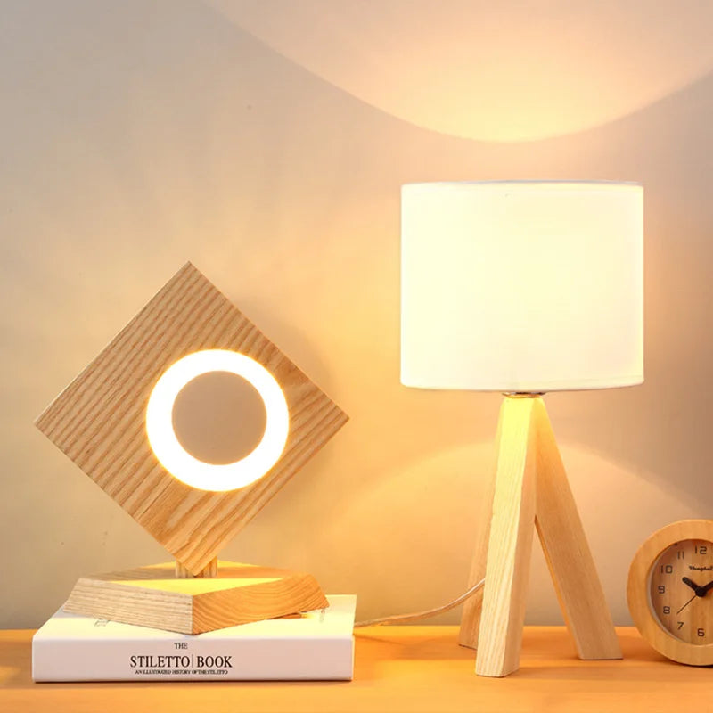 LumiWood – Moderne Holz-Tischlampe mit warmer, natürlicher Eleganz