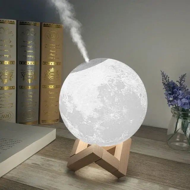 Lumora Moon Ultraschall Luftbefeuchter Lampe - LED Ambient Light & Aroma Diffuser Combo