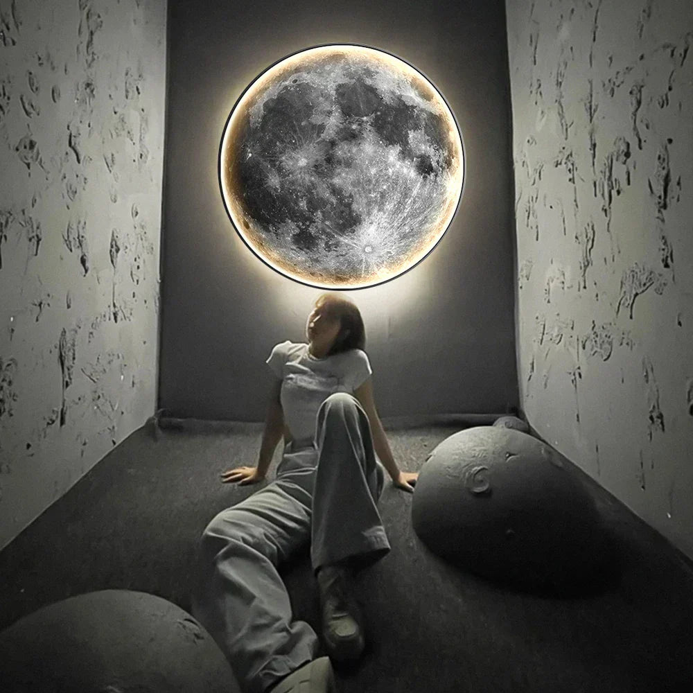 LED-Mond-Wandlampe für die Wohnkultur - Modernes Nachtlicht für Schlafzimmer & Büro
