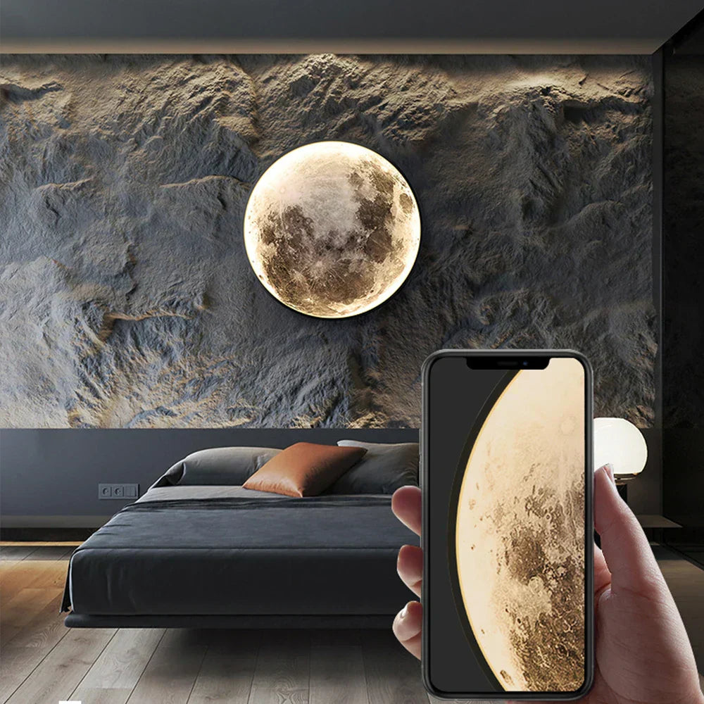 LED-Mond-Wandlampe für die Wohnkultur - Modernes Nachtlicht für Schlafzimmer & Büro