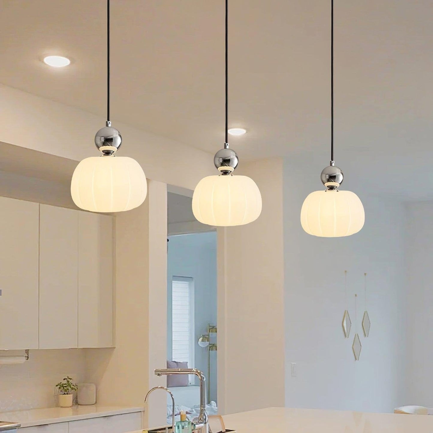 Garduru Kürbis Pendelleuchte – Elegante dimmbare Deckenlampe mit G9-Fassung
