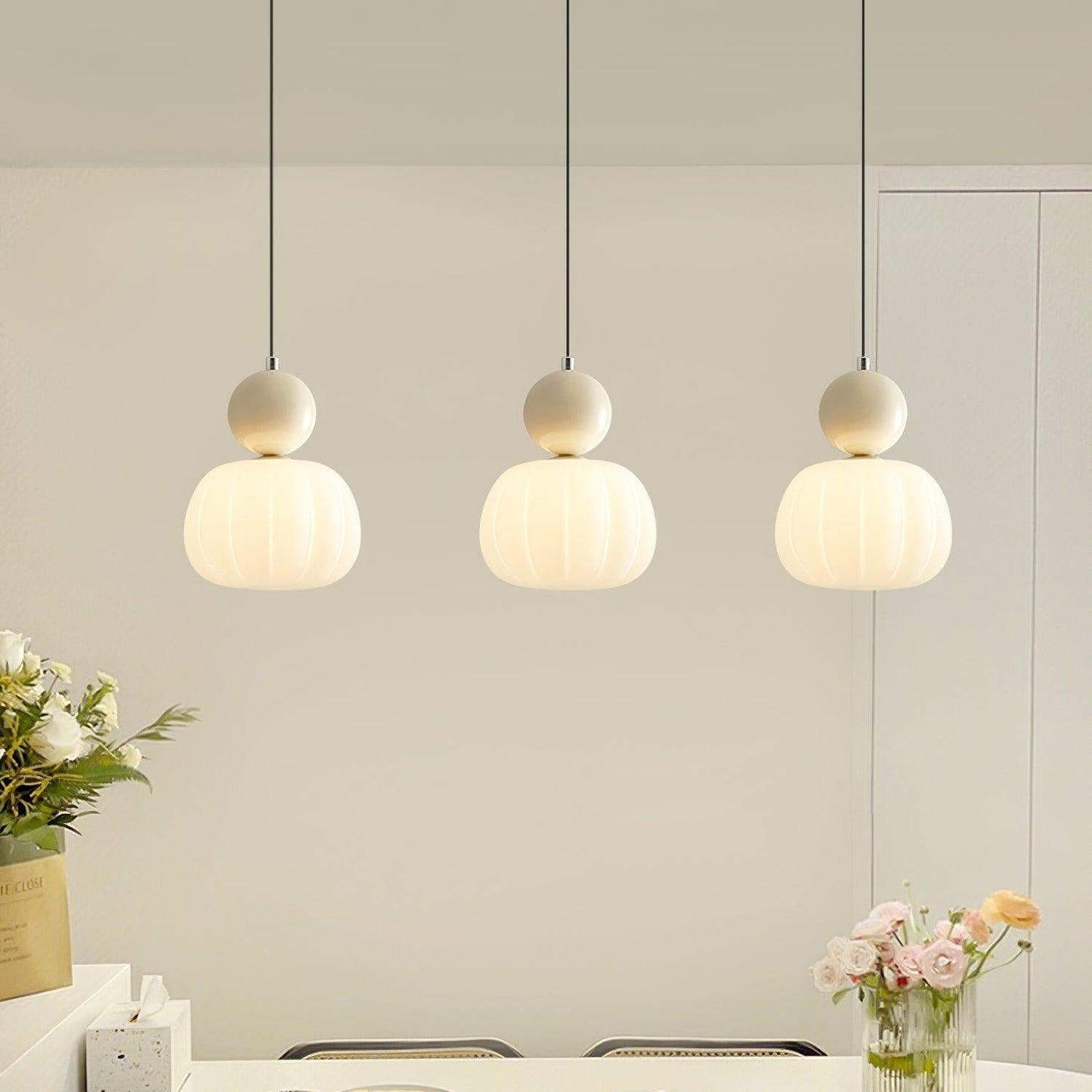Garduru Kürbis Pendelleuchte – Elegante dimmbare Deckenlampe mit G9-Fassung