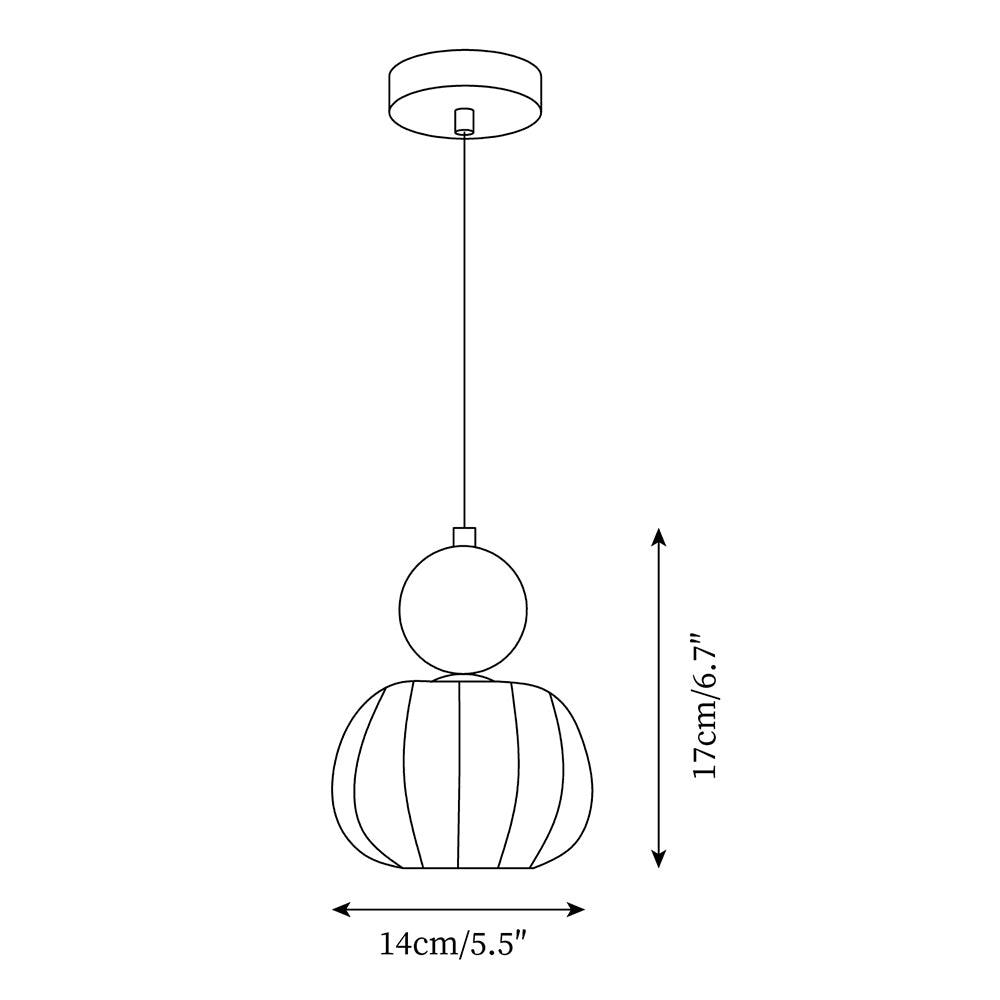 Garduru Kürbis Pendelleuchte – Elegante dimmbare Deckenlampe mit G9-Fassung