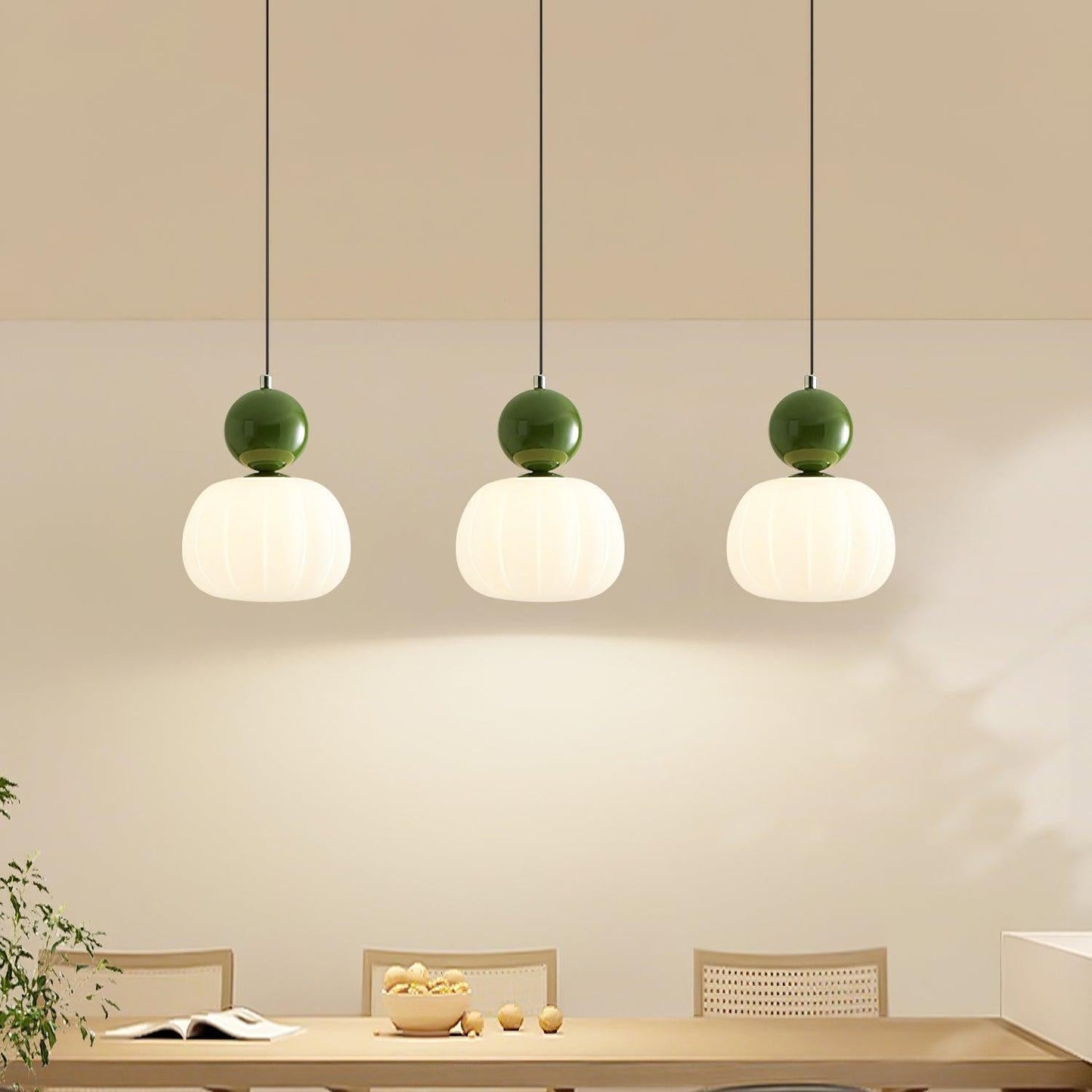 Garduru Kürbis Pendelleuchte – Elegante dimmbare Deckenlampe mit G9-Fassung