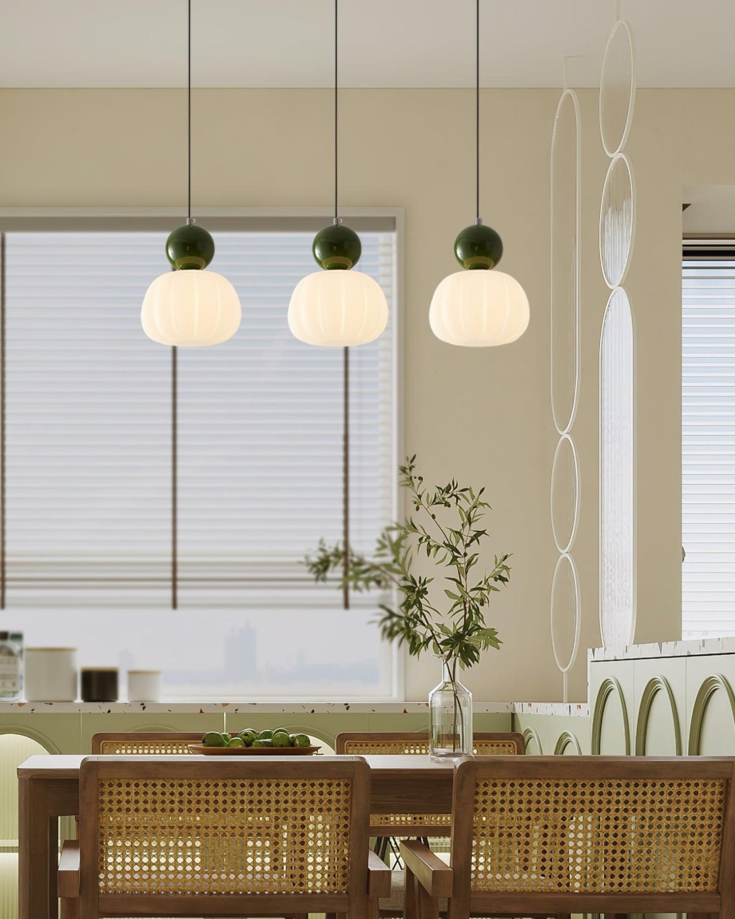 Garduru Kürbis Pendelleuchte – Elegante dimmbare Deckenlampe mit G9-Fassung
