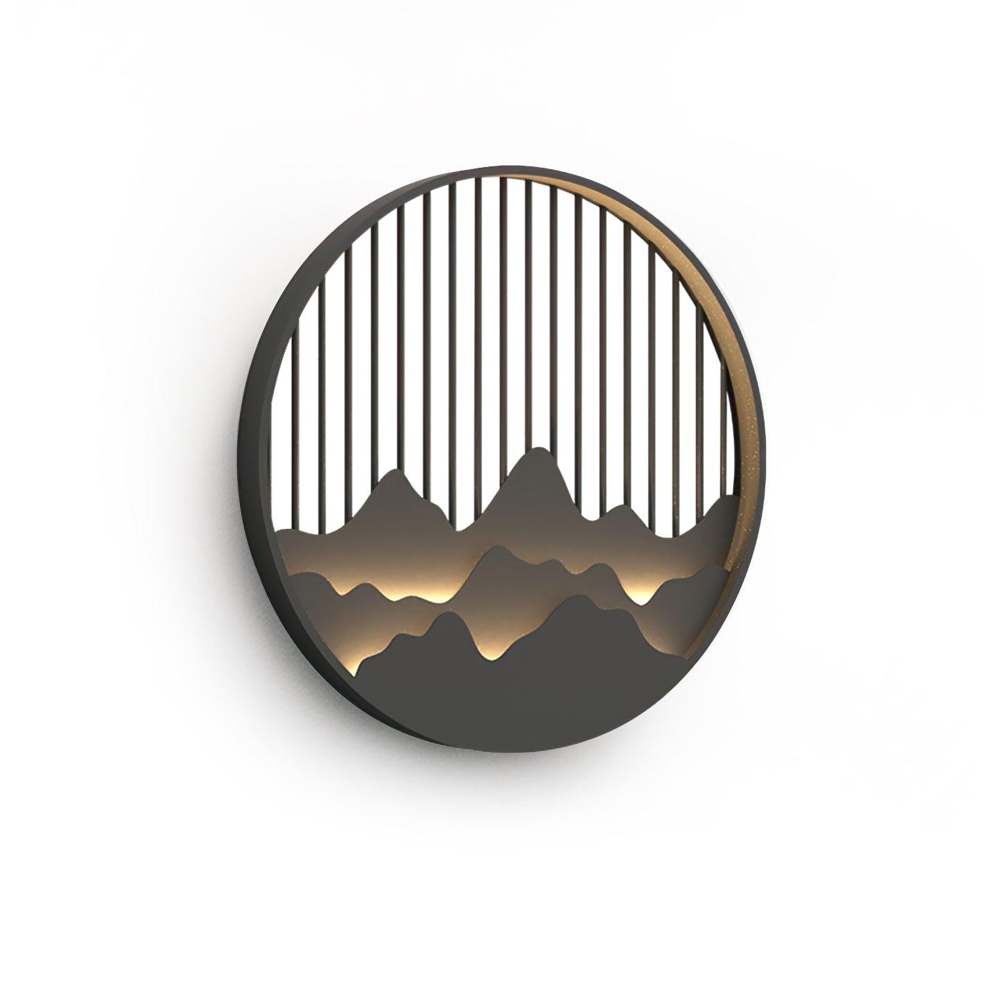 Wandlampe Außen Mountain - LED Lampe aus Edelstahl mit Berg- und Wassermotiv