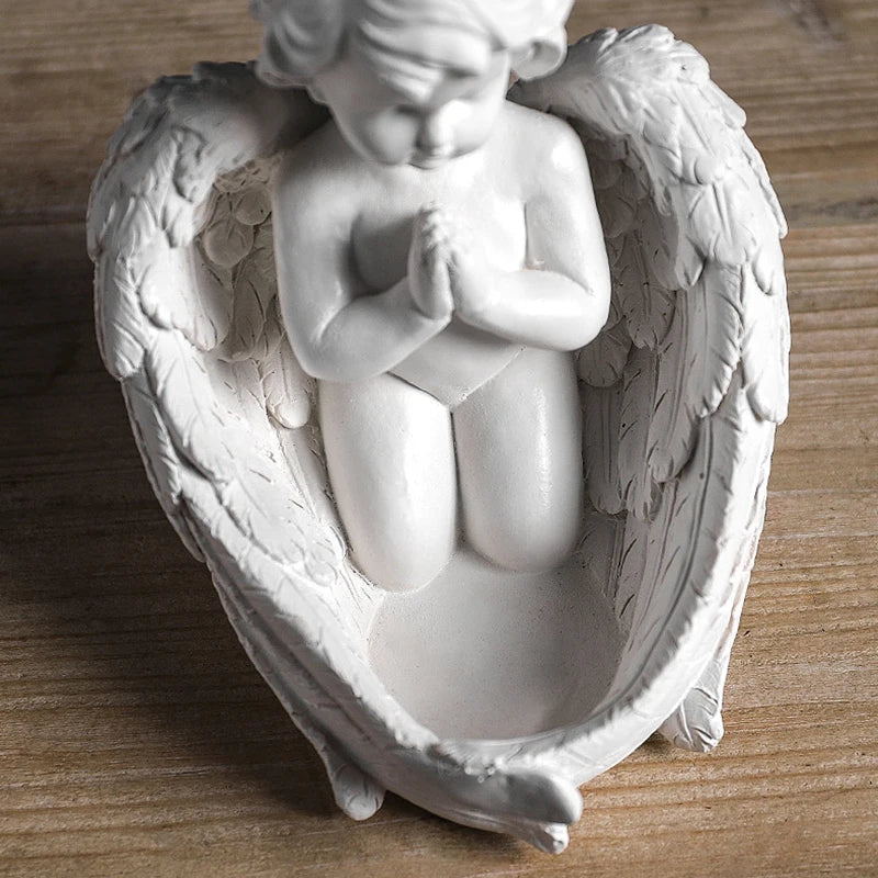 Engelsmädchen-Kerzenhalter – attraktives Design – cremefarben – ohne Markenzeichen – für Wohnzimmer/Flur – 1 Stück
