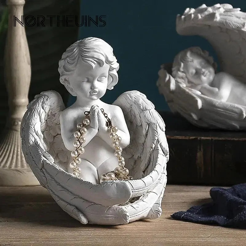 Engelsmädchen-Kerzenhalter – attraktives Design – cremefarben – ohne Markenzeichen – für Wohnzimmer/Flur – 1 Stück