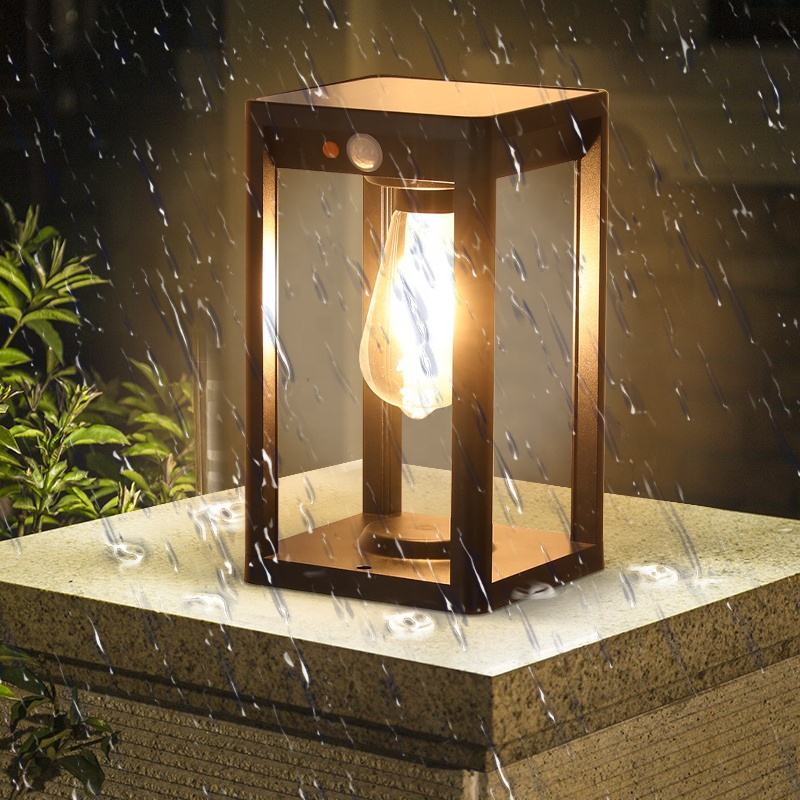 Solar Säulenlampe – LED Außenlampe mit Bewegungsmelder