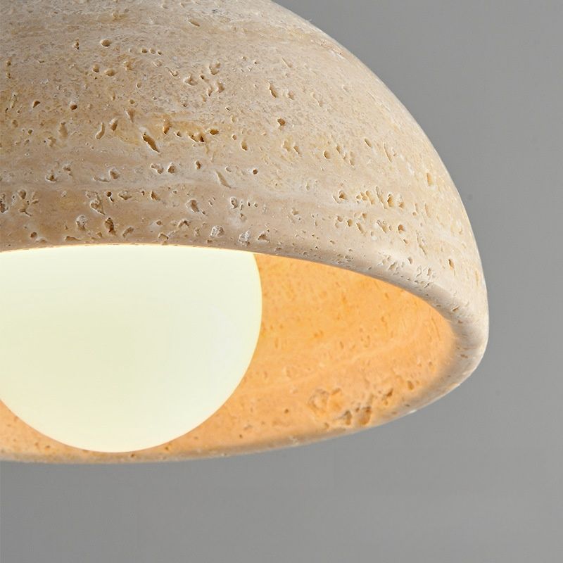 Suspension aus Naturmarmor – Elegante LED-Lampe aus Holz und Marmor