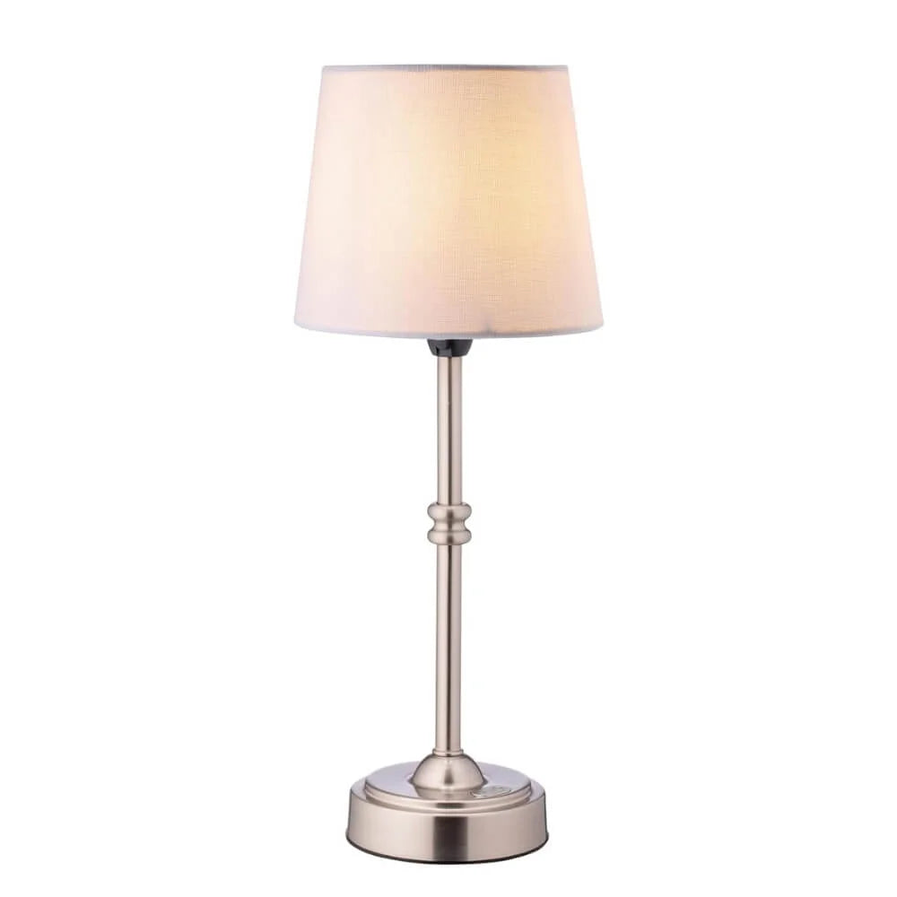Kabellose Retro-Tischlampe aus Stoff