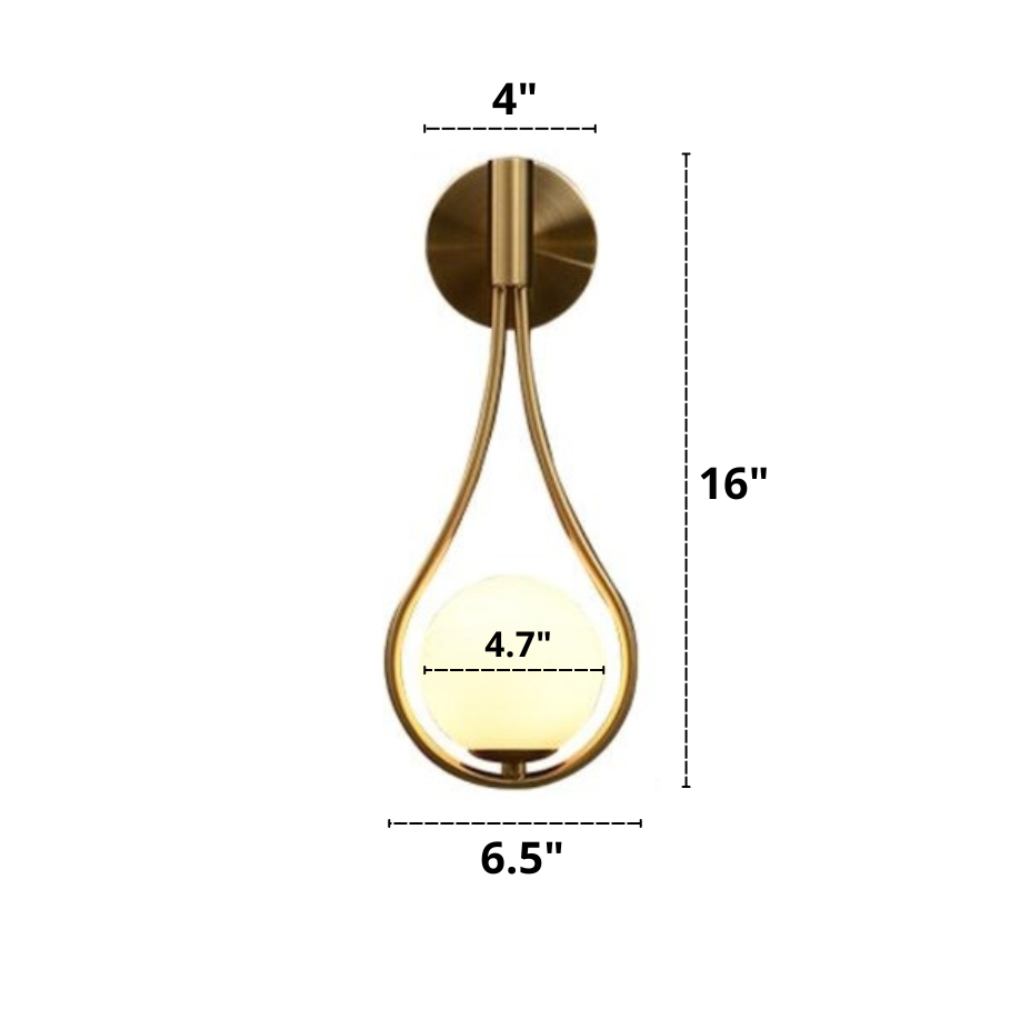 Royaleva Nordic Glas Globe Wandlampe - Messingbeschichtet, moderne Eleganz für jeden Raum