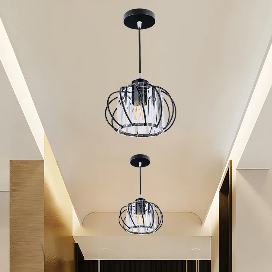 Pendelleuchte Schwarze Glasglobus Deckenleuchte