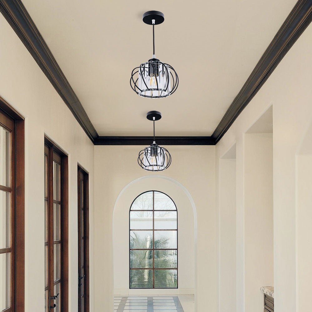 Pendelleuchte Schwarze Glasglobus Deckenleuchte