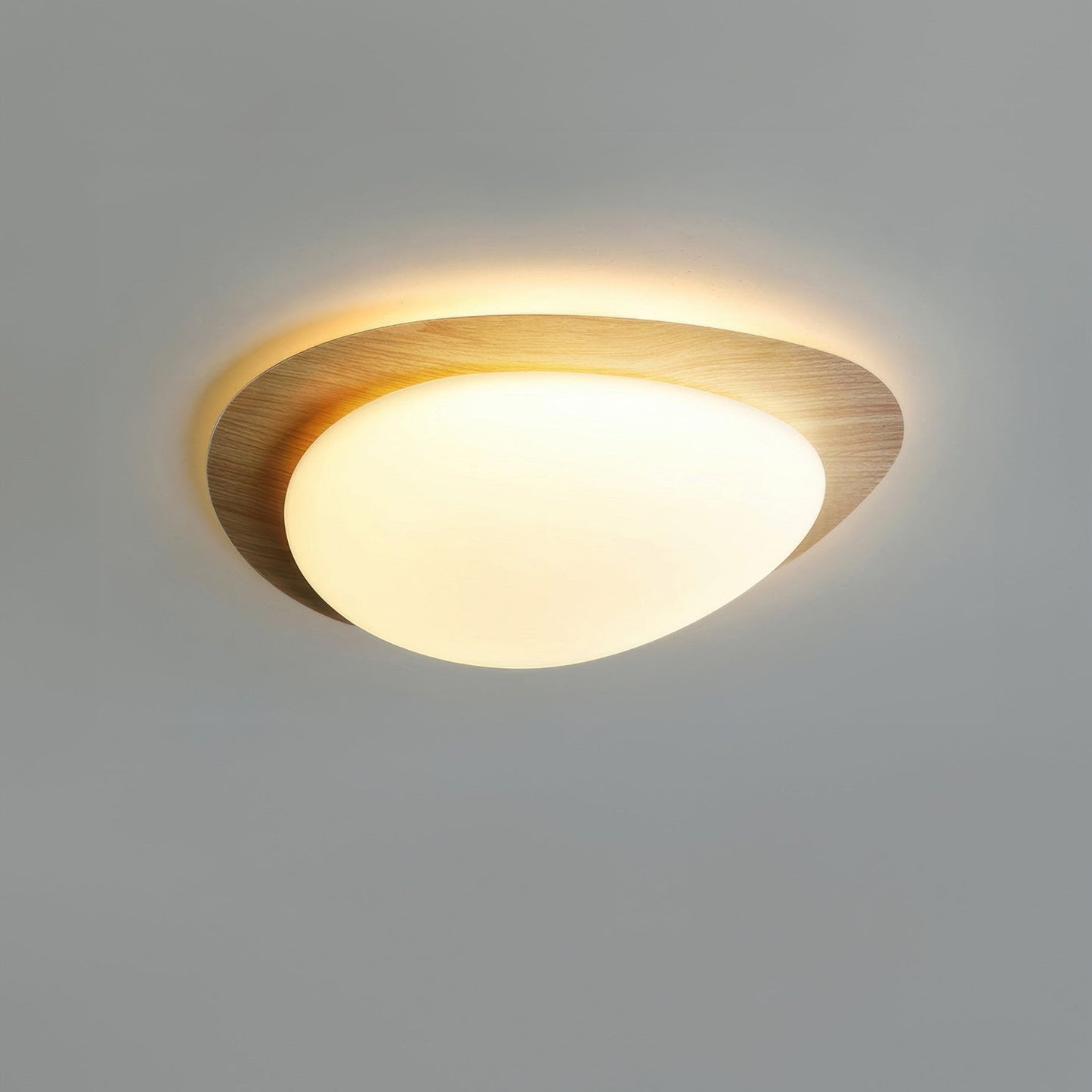 Garduru Pebble Holzmaserung Deckenleuchte – Natürliche Eleganz mit sanftem LED-Glühen